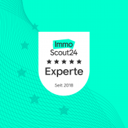 Bei ImmoScout24 haben wir den „Expertenstatus“ erreicht, dass bekommen nur 5 % aller Makler, die bei ImmoScout24 gelistet sind!
